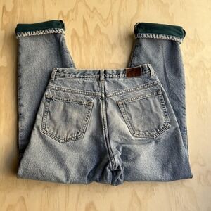 Vintage L.L. Bean Jeans Womens 28x29 Light Wash Denim Straight Leg Fleece Lined